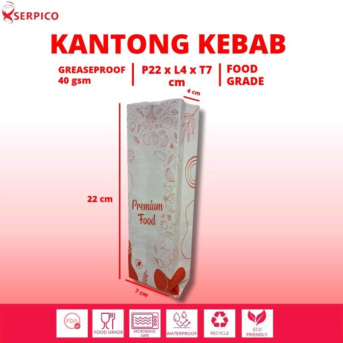 (50 pcs) Kantong Kebab | Bungkus Kebab | Kertas Kebab | Pembungkus Kebab | Kemasan Kebab
