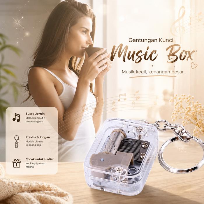 Zahira Mall | Kotak Musik Mini | Mechanical Music Box | Gantungan Kunci DIY
