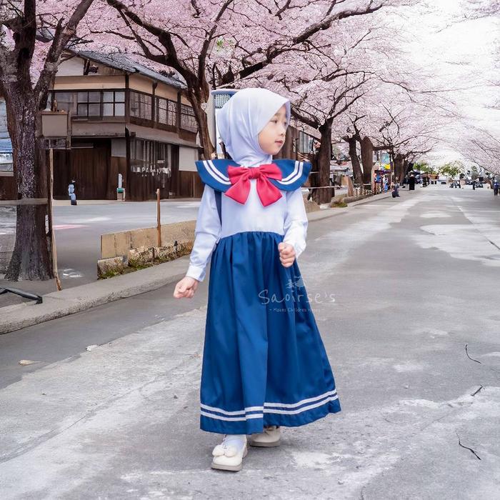 SAOIRSE'S Sailormoon II - Seragam Anak TK/PAUD Seifuku Sekolah Jepang Perempuan Gamis Tanpa Hijab