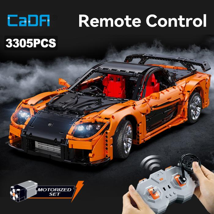 Cada 1:8 Design MOC Artemy Zotov Racing Car Mazda RX-7 RC Sports Car Building Blocks City Endurance 