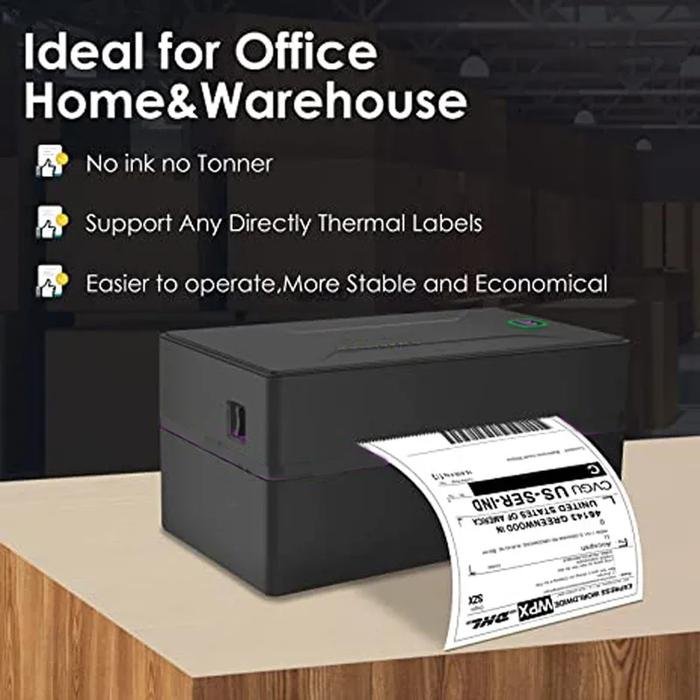 ZHUOYMA Bluetooth Wifi USB Shipping Label Thermal Printer A6 size