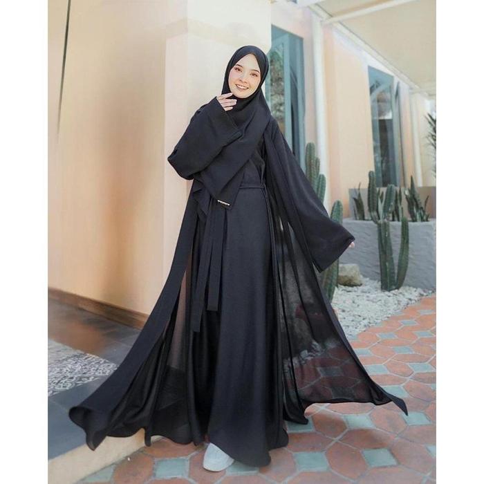 𝔸.𝕀 Helwa abaya include phasmina gamis ceruty babydoll outher bisa lepas pasang dress polos kekinia