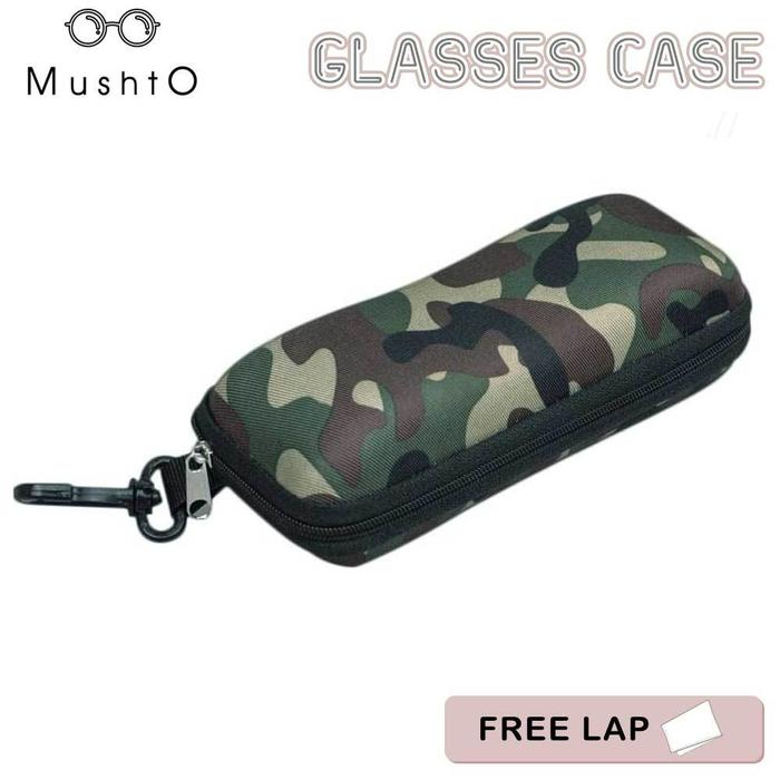 Mushto Box / Tempat Kacamata Resleting Soft Case Motif Army K2