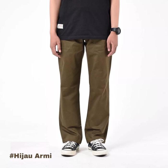 MALMO Celana Chino Pria Panjang Standar Reguler Straight Fit Panjang Celana Panjang Standar Pria Dis
