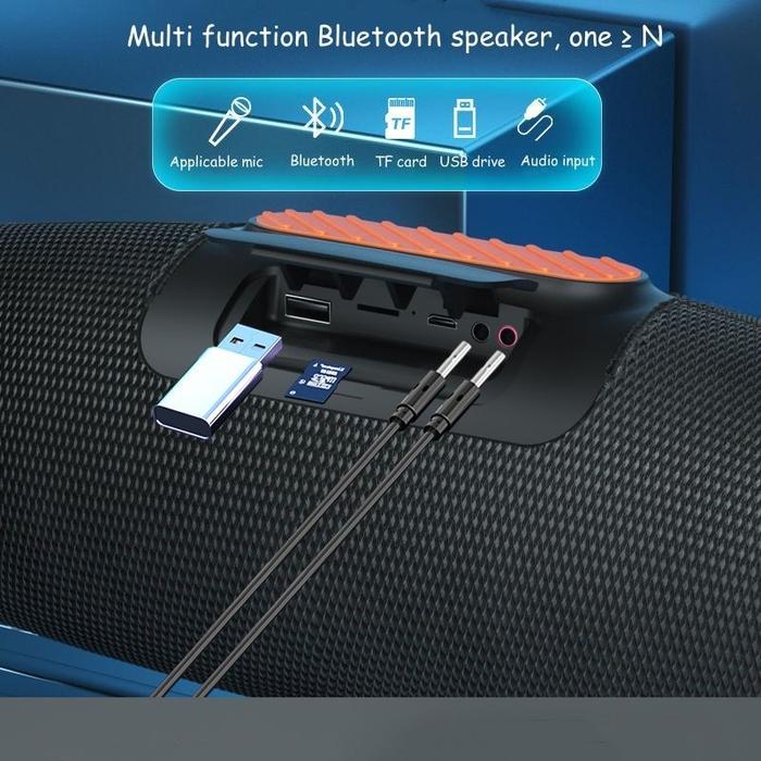 60W Bass Mikrofon Nirkabel Speaker Bluetooth Subwoofer Portabel