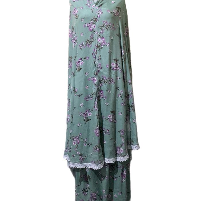 Mukenah rayon motif warna mint Dewasa