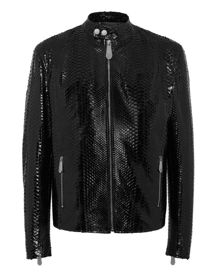 Pre-Order Kualitas Terjamin 100% Jaket Pria Kulit Ular Asli Kustomisasi Warna Ukuran S-XXL