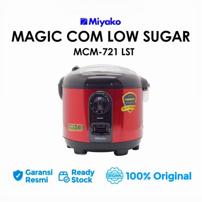 Terbaru [ Miyako ] Magic Com / Rice Cooker MCM 721 LST 1,8 Liter 5 in 1 (Low Sugar, Low Carbo, Anti 