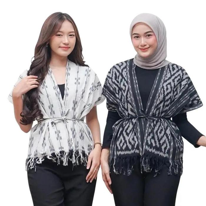 AFF2 - Kain_Usang | Outer Tenun Etnik All Size - Amanda Vest Unisex Motif Tenun Etnik Batik Kain Ten