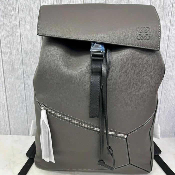 RANSEL BAGPACK BRANDED PRIA LW 8101 GRAY LEATHER MIROR VIP