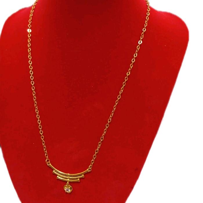 Kalung Medan Bahan Tembaga Impor Lapis Emas 24 ukuran 45 cm dengan liontin Salib super awet ya