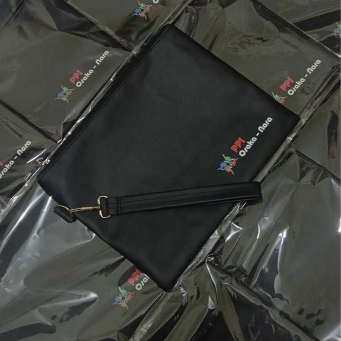 Clutch Handbag Dompet Pouch Custom Logo Bank Mandiri / Tas Tangan Pria Wanita / Souvenir Surabaya / 