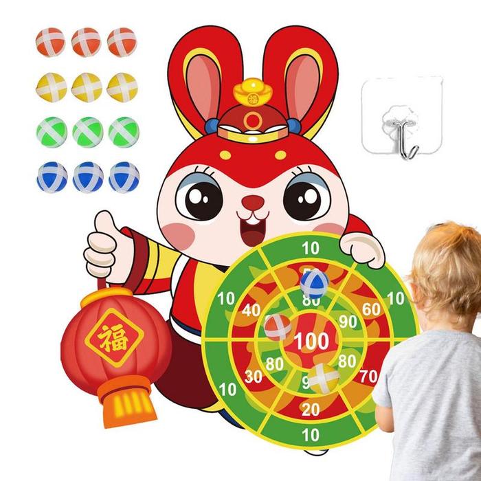 Kids Dart Board Game Large Rabbit Dart Board Kids With 12