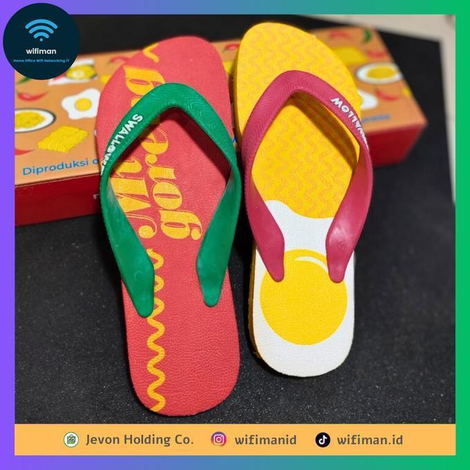 Swallow Indomie Merah Biru Sandal Limited Edition