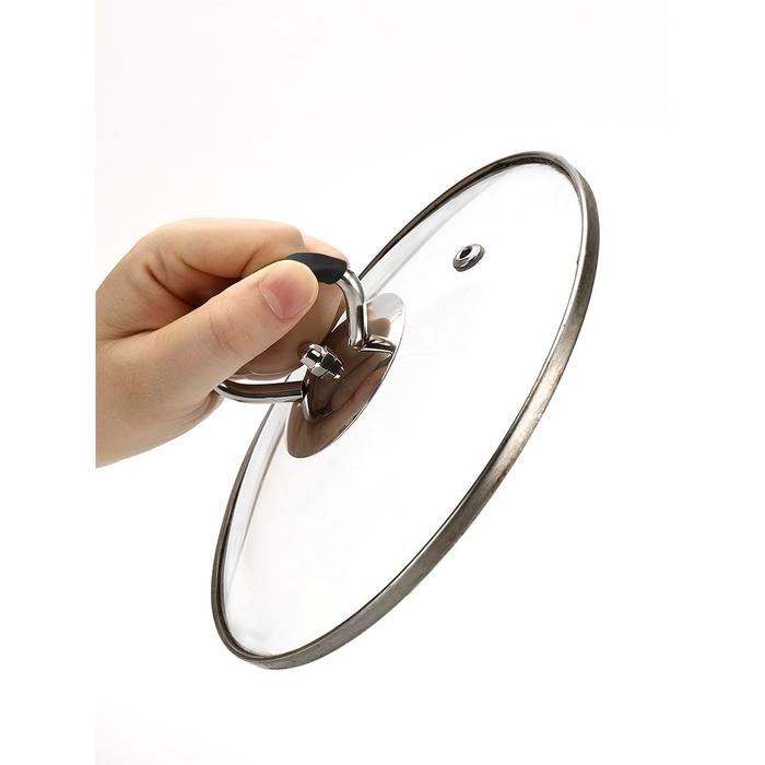 Peganga tutup panci Kaca/Pentolan/Knop Dengan Silicon Warna Universal Bahan Stainless