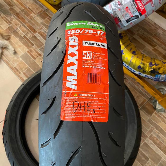 Ban Maxxis 120/70-17 Green Devil Tubeless utk Vixion, CBR ban motor ukuran 17