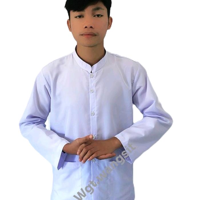 wgt.wangsit  Baju Koko kampret  Pria remaja dan dewasa/ Atasan Koko kampret  Putih Tangan Panjang Ka