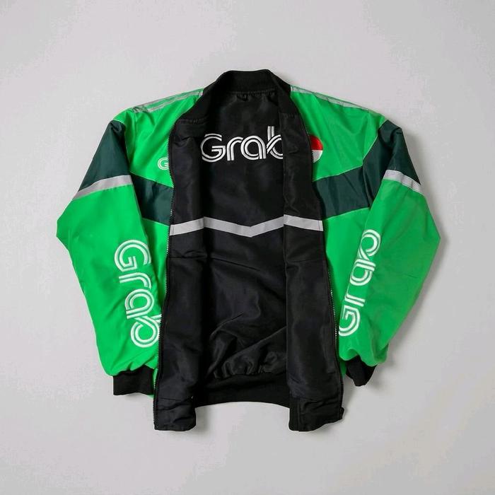 jaket bolak balik grb hitam x grb hijau