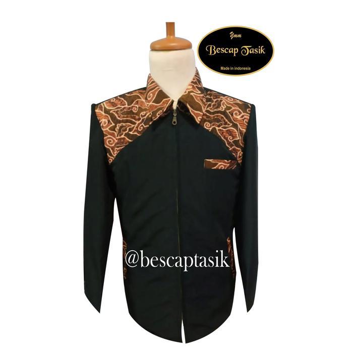 Jasket Kombinasi Batik Motif Sayap Mega Mendung