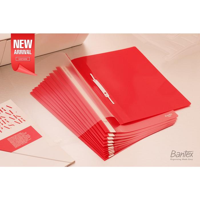 12 pcs Business File Folio Map Plastik Snel Hecter Map Bisnis Bantex Trendy Quotation Folder Red 322