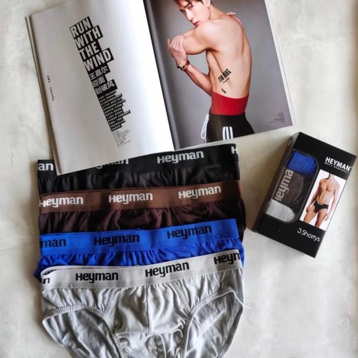[ BISA COD ] Celana dalam Pria Dewasa - HEYMAN - Sempak cowok Premium - Mens Underware Katun Karet L