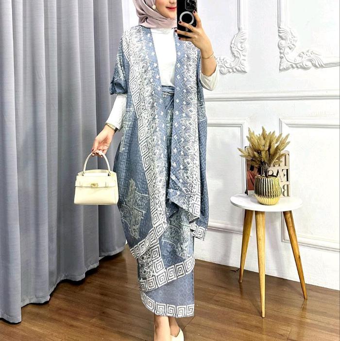 One Set Outer Viscose Cap Outer kondangan Set outer kondangan Viscose Batik Cap