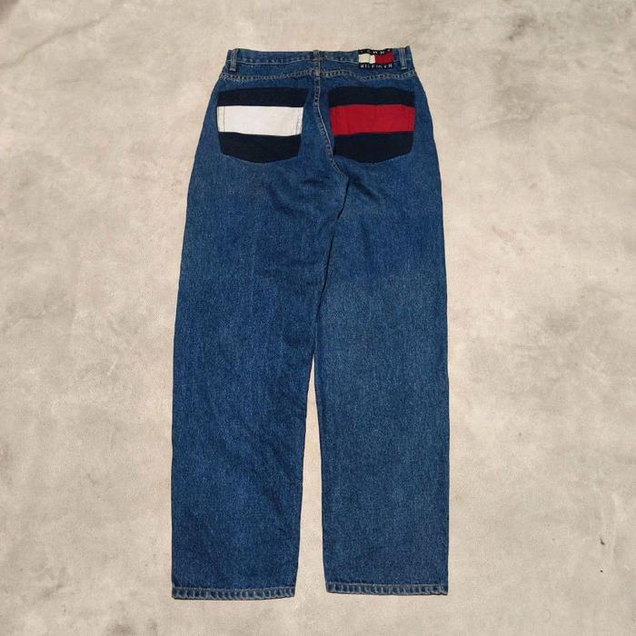 Celana panjang denim jeans pria tommy Hilfiger big logo bekas