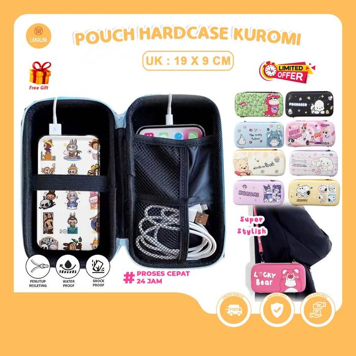 pouch bag dompet koin uang charger kabel headset kartu kunci makeup make up kosmetik tas travel orga