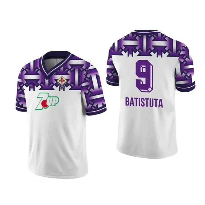 Fiorentina 1992-93 Men's Away Football Shirt, Quick Dry Breathable Rugby Jersey, Suitable for Youth 