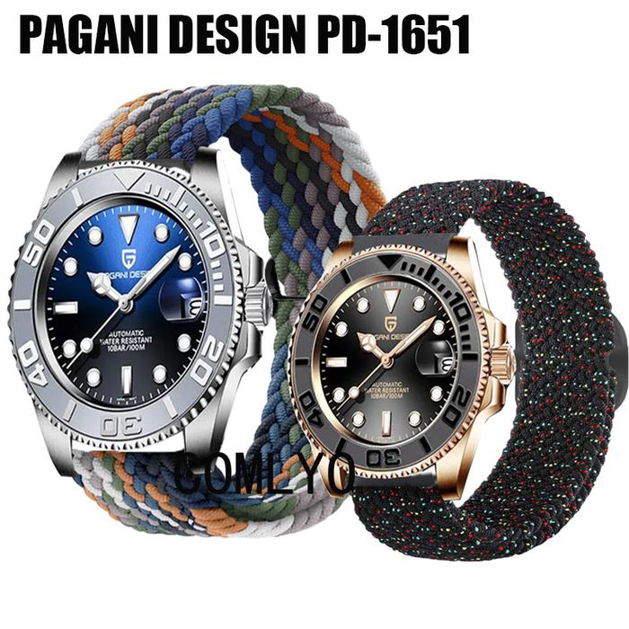 For PAGANI DESIGN PD-1651 Watch Strap Women men Band Nylon Belt Adjustable Soft Wristband