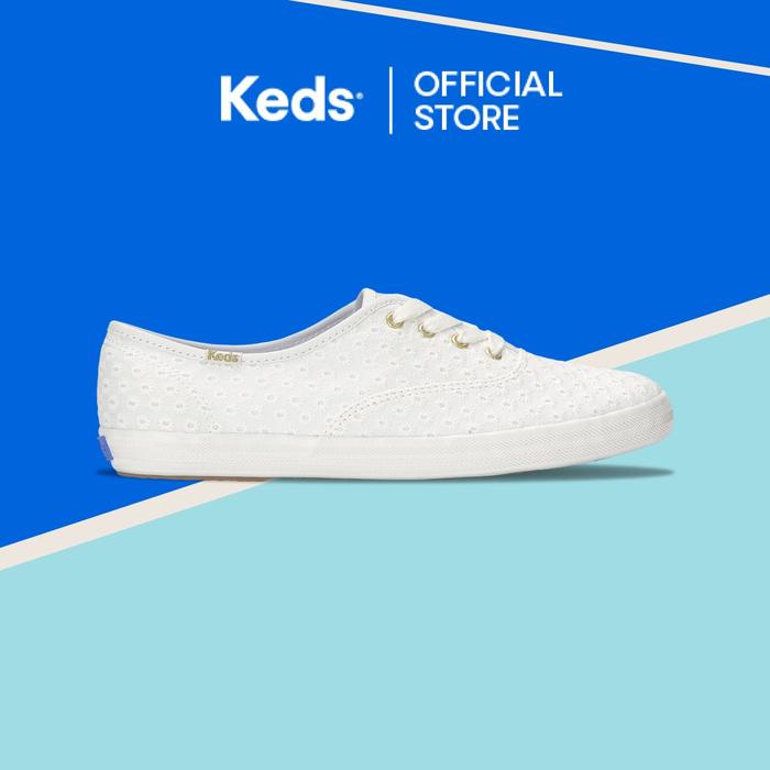 KEDS Women Champion Mini Daisy Eyelet Snow White-WF68966