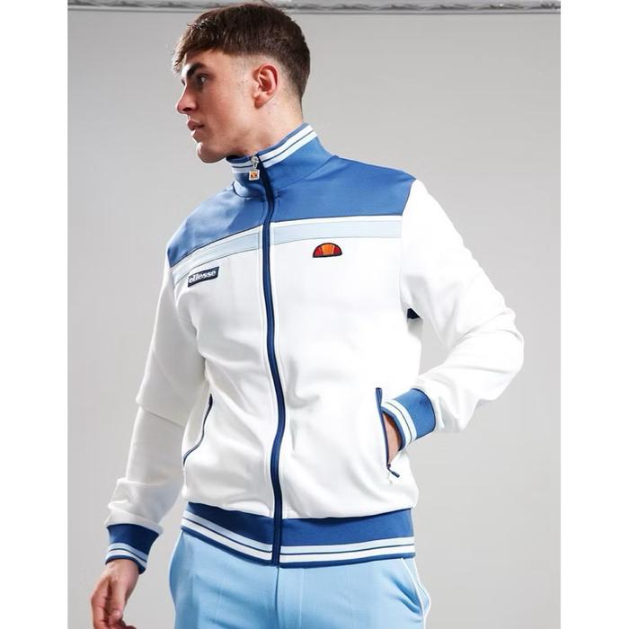 Ellesse Vignola Tracktop Jacket In Off White / Blue