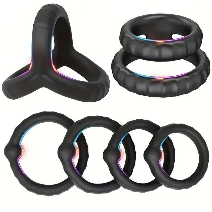 2026 Recomend 6 in 1 Cock Ring Pria Original Elastis Cincin delay pria Cincin Alat bantu pria tahan 