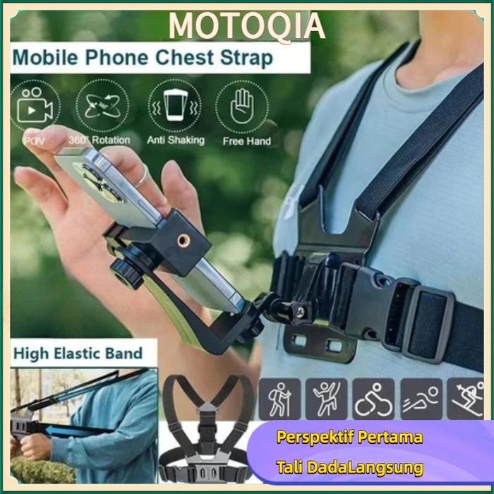MOTOQIA Strap Kamera CHEST STRAP Mount Smartphone Holder Hp & Mount Kamera Body GoPro Hero Action Ca
