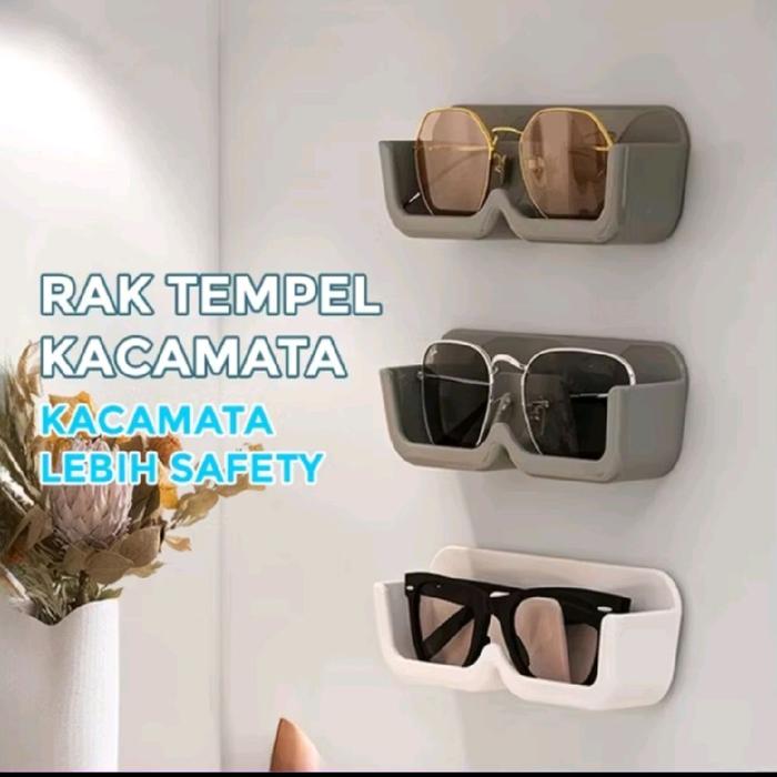 Rak Kacamata Tempel Dinding Holder Kaca Mata Tempel Lemari Gantung Tempat Simpan