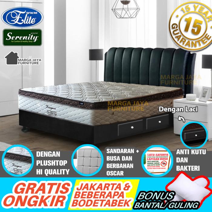 NEW PRODUK Kasur SET Spring bed + Divan Sandaran ELITE SERENITY Eternity Honeymoon Plushtop ranjang