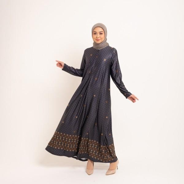 Gamis Basic Spandex Azahara Elzatta Gamis Motif Terbaru Dress wanita - Hitam, L