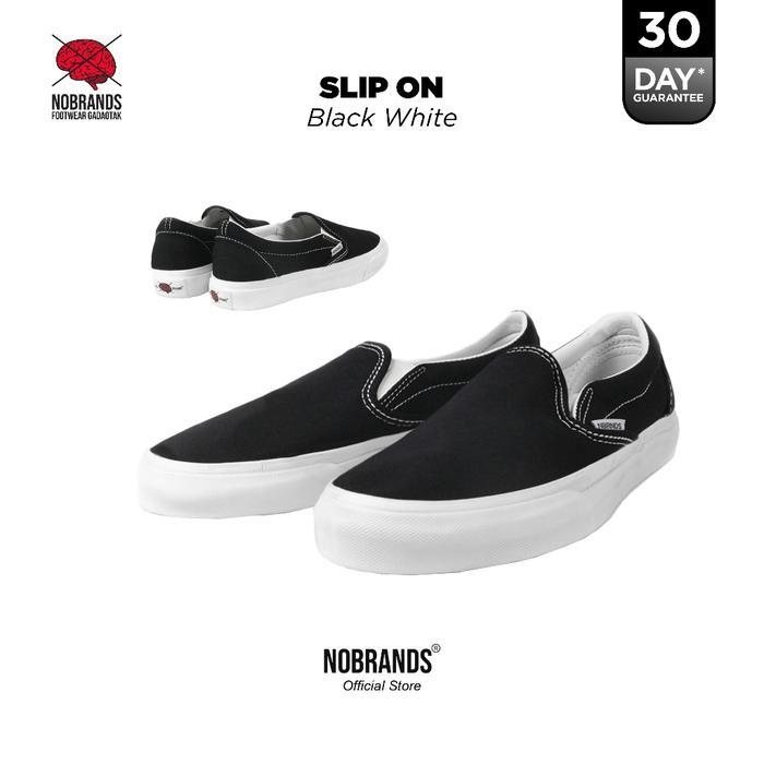 sale Nobrands Sepatu Slip On Polos "SELOP BW” LOCAL PRIDE Sneakers Pria Wanita Flat Shoes