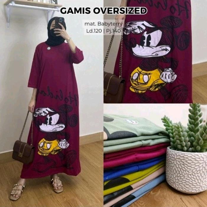 Gamis Karakter Oversize  Wanita  Dewasa bahan babyterry