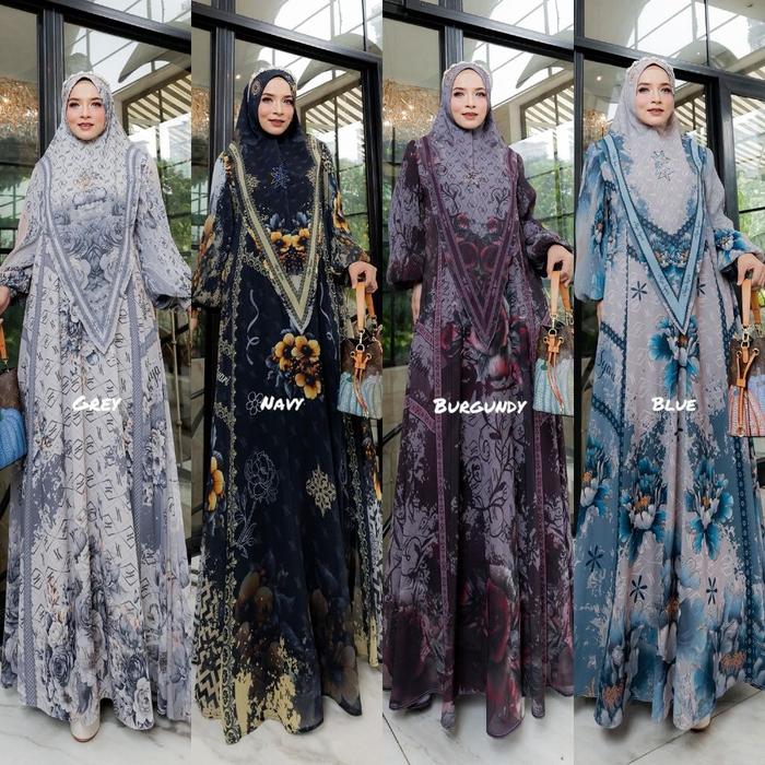 Gamis Set Premium Printing Elegan Alya Syari Siena Series