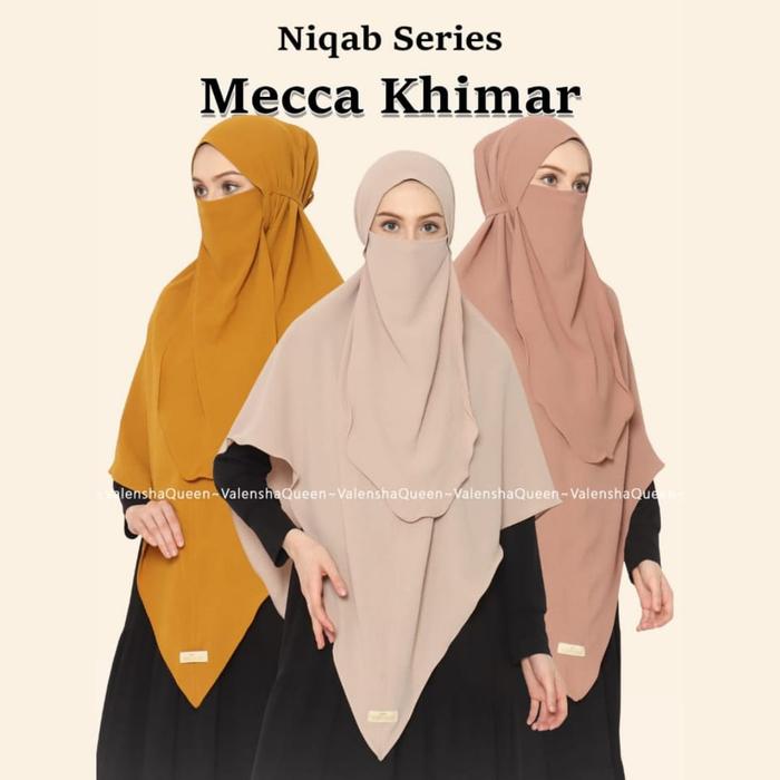 KHIMAR MECCA NIQOB ORI VALENSHAQUEEN HIJAB SET CADAR NON PED BAHAN CRINKLE AIRFLOW