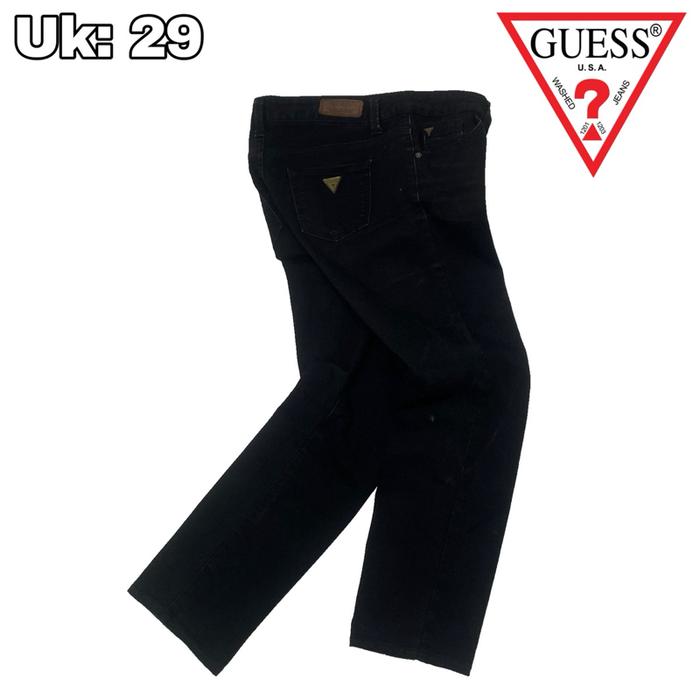 CG95 Celana Skinny Denim Guess Casual Jeans 29  Long Pants Panjang Hitam Pensil Original