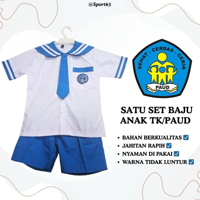 Seragam anak Tk/Paud lenagan pendek/setelan anak tk/paud/satu set seragam anak tk/paud/seragam anak 