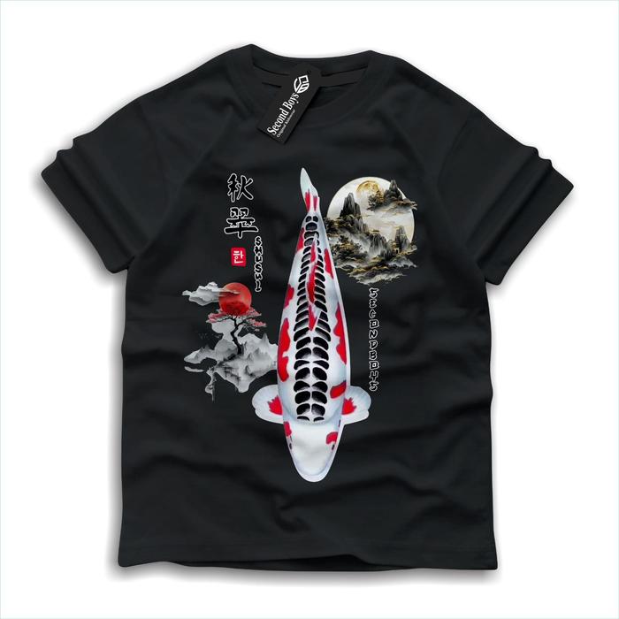 kaos distro anak motif ikan koi shusui atasan anak motif koi