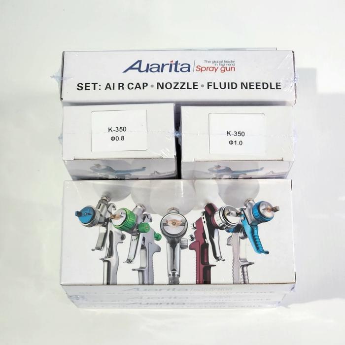 NOZZLE KIT SPRAY GUN AUARITA K350 CAP NEEDLE ORIGINAL K-350