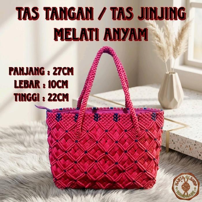Handmade Tas Tangan / Tas Jinjing Melati Anyam Anyaman Wanita