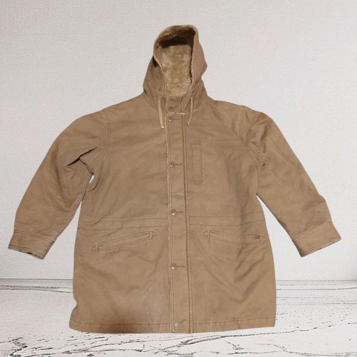 Uniqlo Vintage Canvas Fur Winter Coat / Parkas Original  Jaket Pria Tebal