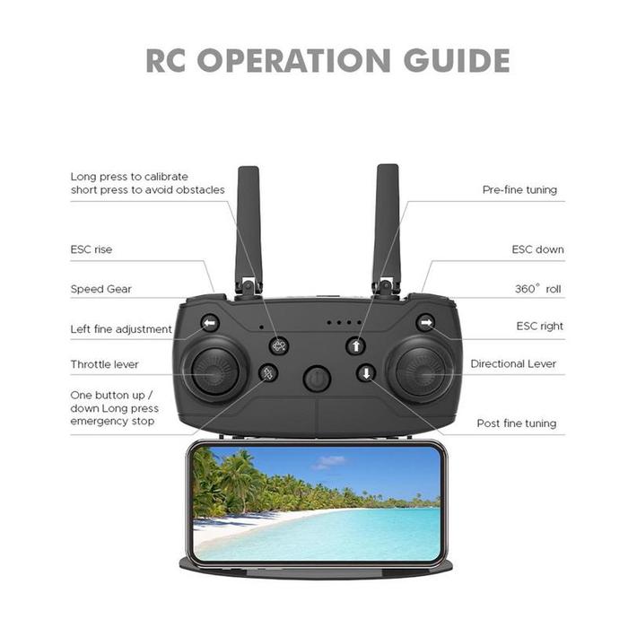 Drone dengan Kamera E63 Drone Kamera Tunggal/Ganda 4K Dapat Dilipat