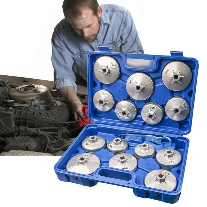 Cup Type Oil Filter Wrench 15 PCS Auto Oil Filter Socket Wrench Oil
