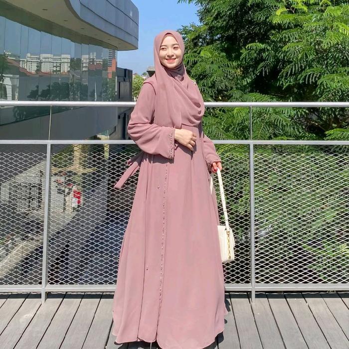 Elha Indonesia - Mahreen Abaya gamis Ceruty mix mutiara